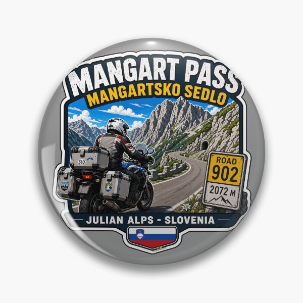 Item preview, Mangart Pass Julian Alps Slovenia Motorcycle Sticker TShirt 04 designed and sold by OuterShellUK.