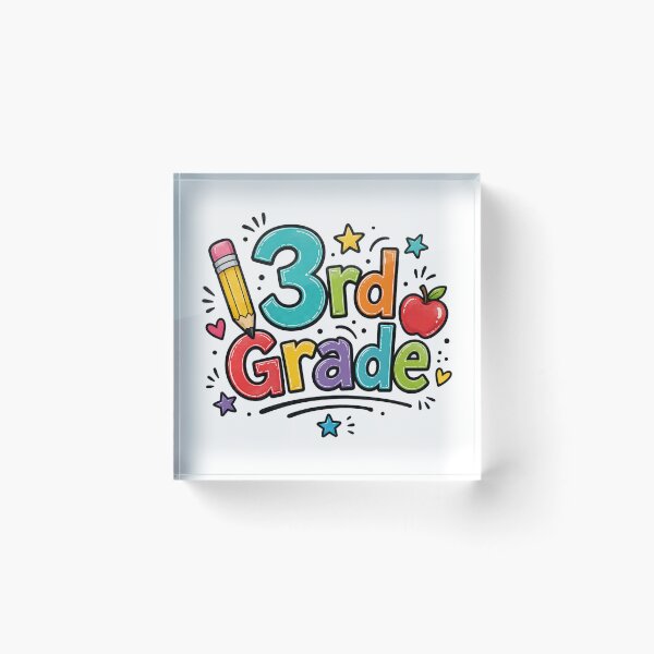 Item preview, 3rd Grade – Colorful Bubble Letter Doodle Design designed and sold by Burnt Cloth Tees.