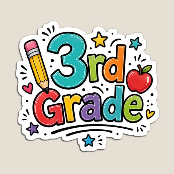 Item preview, 3rd Grade – Colorful Bubble Letter Doodle Design designed and sold by Burnt Cloth Tees.