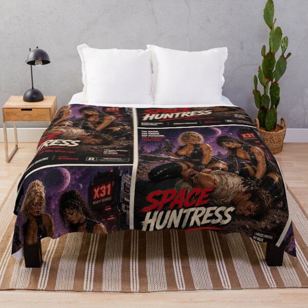 Item preview, Space Huntress Dark Edition Retro Sci-Fi Movie Poster designed and sold by obstinator.