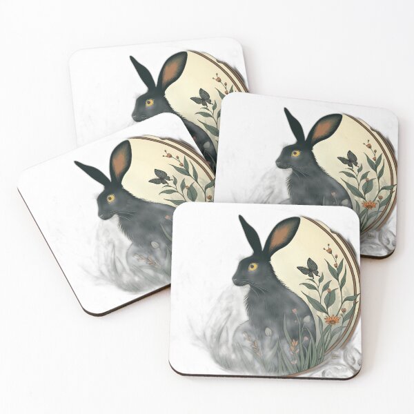 Item preview, Enchanted Black Rabbit Botanical Fantasy designed and sold by profustock.