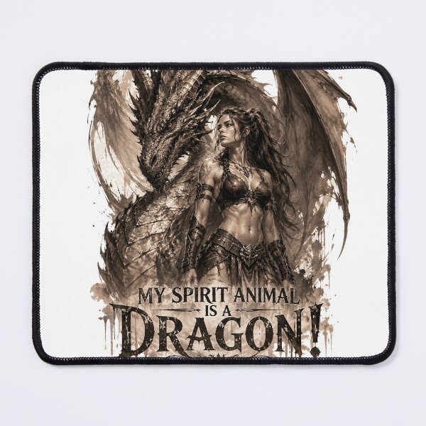 Item preview, My Spirit Animal Is a Dragon – Fantasy Warrior & Dragon Art designed and sold by The KarmIQsphere Collective.