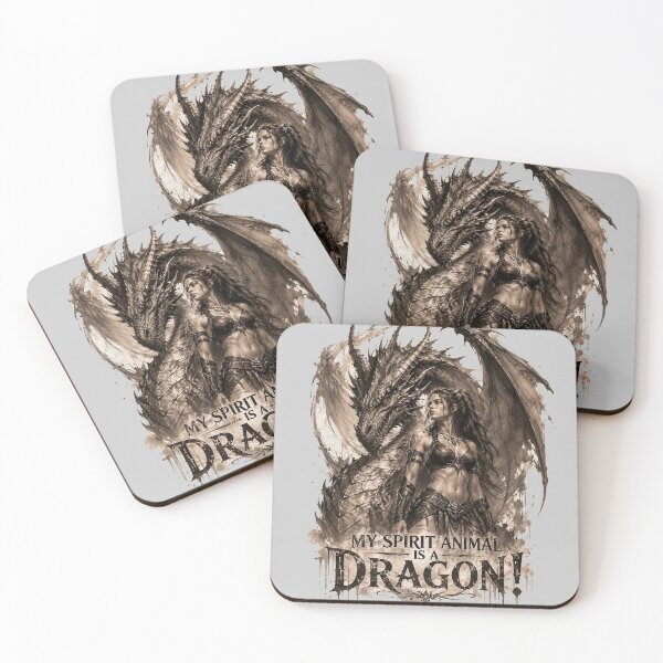 Item preview, My Spirit Animal Is a Dragon – Fantasy Warrior & Dragon Art designed and sold by The KarmIQsphere Collective.