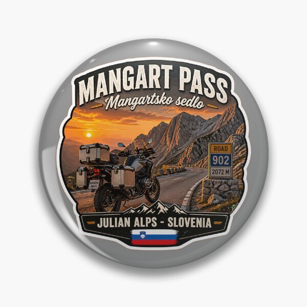 Item preview, Mangart Pass Julian Alps Slovenia Motorcycle Sticker TShirt 05 designed and sold by OuterShellUK.