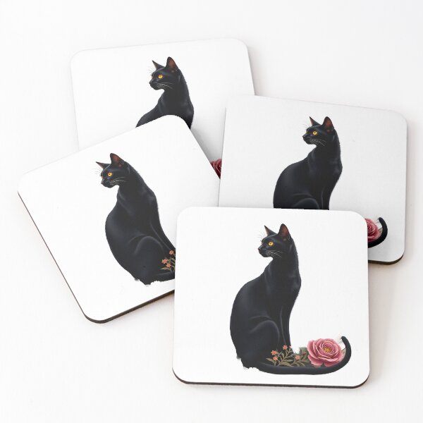 Item preview, Gothic Black Cat with Red Rose designed and sold by profustock.