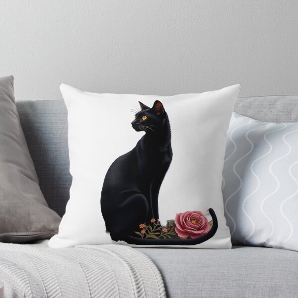 Item preview, Gothic Black Cat with Red Rose designed and sold by profustock.