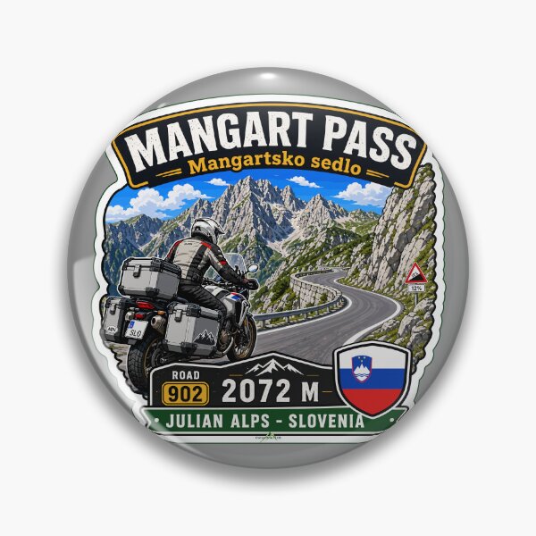 Item preview, Mangart Pass Julian Alps Slovenia Motorcycle Sticker TShirt 06 designed and sold by OuterShellUK.