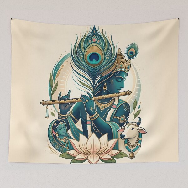 Item preview, Krishna Flute Peacock Feather Art designed and sold by hutofdesigns.