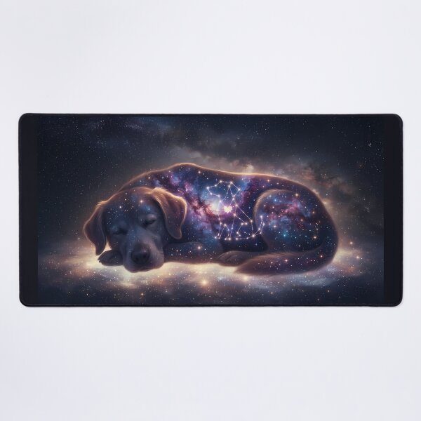 Item preview, Cosmic Pet Constellations: The Loyal Star & Nebula Dream over the Milky Way | Fantasy Pet Art Print designed and sold by SOOstudio73.