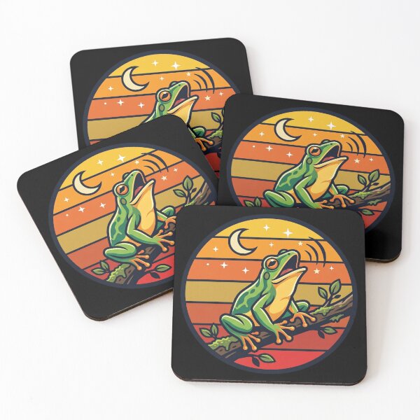 Item preview, Frog Howling At The Moon Retro Moon Vintage Night designed and sold by BeaBuzz.