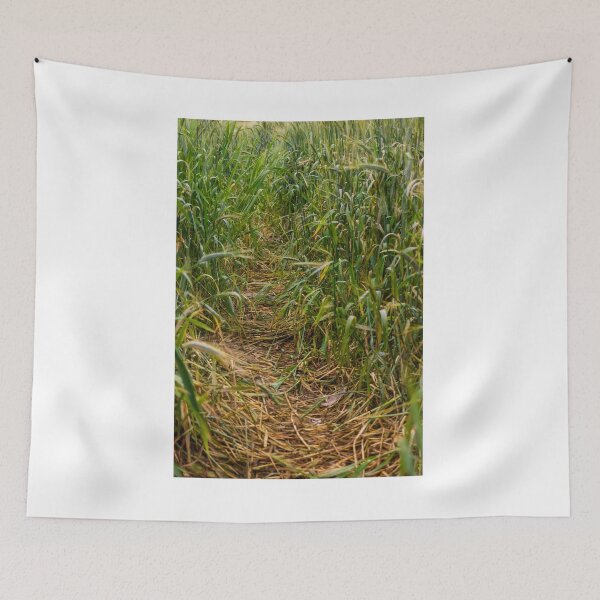 Item preview, Narrow Path Through Tall Green Wheat Field Trail In Peaceful Rural Countryside designed and sold by Nmallia.