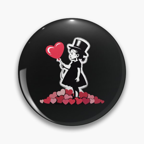 Item preview,  Banksy-esque illustration of a girl holding a heart-shaped balloon designed and sold by 123ks.