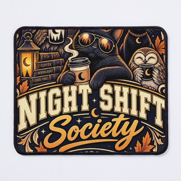 Item preview, Night Shift Society Members Only | Vintage Night Owl Coffee Club Graphic | Cat Owl Streetwear designed and sold by warlistop.