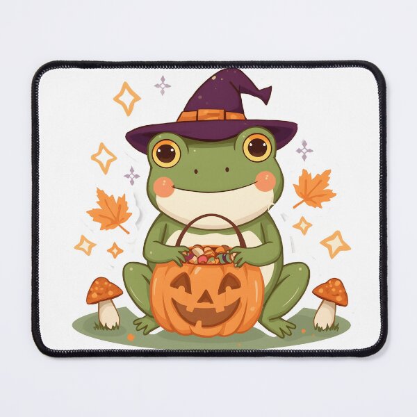 Item preview, Cute Kawaii Frog Witch Halloween – Pumpkin Basket Autumn Spooky Cute T-Shirt & Sticker designed and sold by ColorClouds.