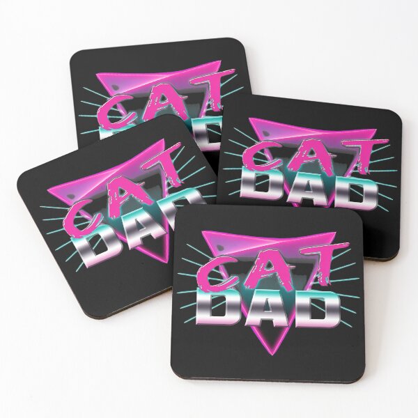 Item preview, Retro Neon Cat Dad Synthwave Design designed and sold by OlyvieArt.