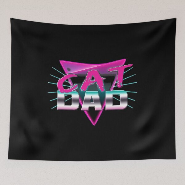 Item preview, Retro Neon Cat Dad Synthwave Design designed and sold by OlyvieArt.