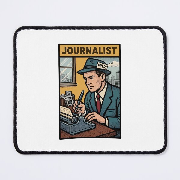 Item preview, Classic Retro Journalist Pop Art Illustration designed and sold by Shopeon Designs.