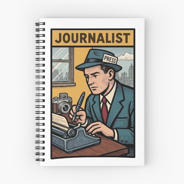 Item preview, Classic Retro Journalist Pop Art Illustration designed and sold by Shopeon Designs.