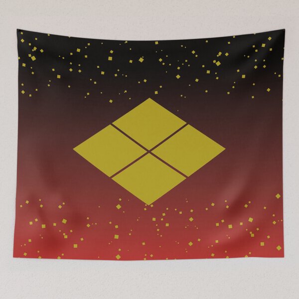 Item preview, Takeda Shingen Crest - Takeda Bishi Samurai Mon Faux Gold Dust Red  / Japanese Crest designed and sold by 戦国まーけっと SENGOKU MARKET.