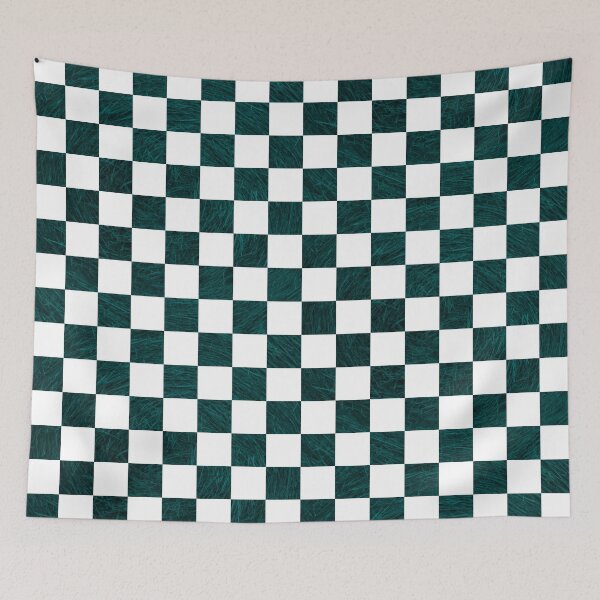 Item preview, Deep Aqua, Teal Green Hay Textured Checkered Pattern designed and sold by WD-Artist.