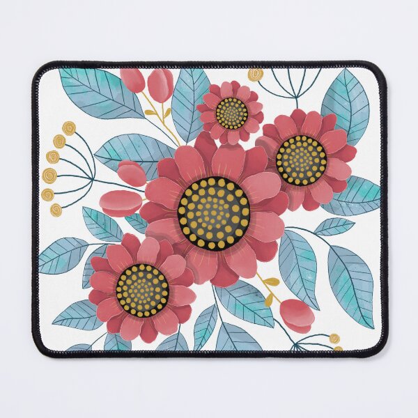 Item preview, Lovely flowers with blue leaves designed and sold by Meggiesbrush.