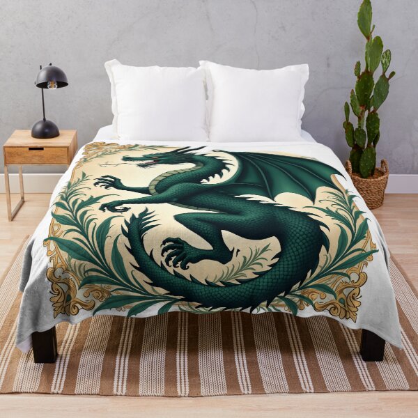 Item preview, Emerald Green Dragon Botanical Emblem designed and sold by profustock.