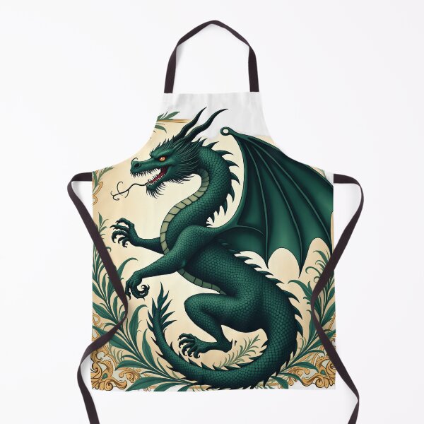 Item preview, Emerald Green Dragon Botanical Emblem designed and sold by profustock.