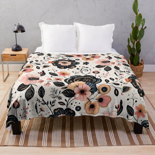 Item preview, Midnight Garden – Black & Blush Botanical Floral Pattern designed and sold by Hustlingminds.
