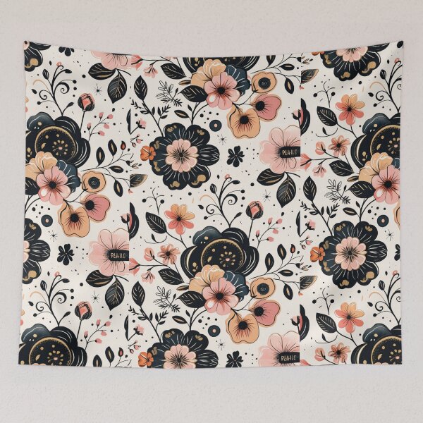 Item preview, Midnight Garden – Black & Blush Botanical Floral Pattern designed and sold by Hustlingminds.