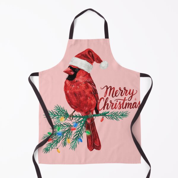 Item preview, Northern Cardinal wearing a red glitter Santa hat - Merry Christmas designed and sold by 123ks.