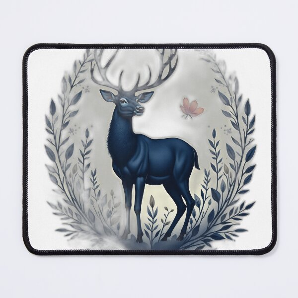 Item preview, Mystical Blue Deer Woodland Emblem designed and sold by profustock.