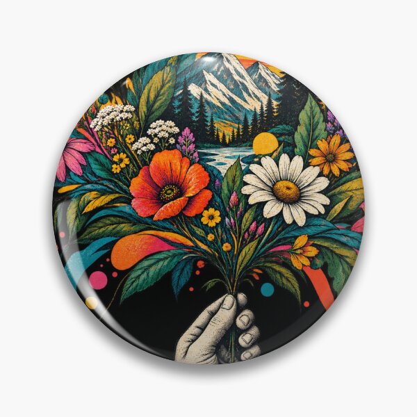 Item preview, Pop Art Nature – Colorful Wildflower Mountain Art designed and sold by naturalsurvival.