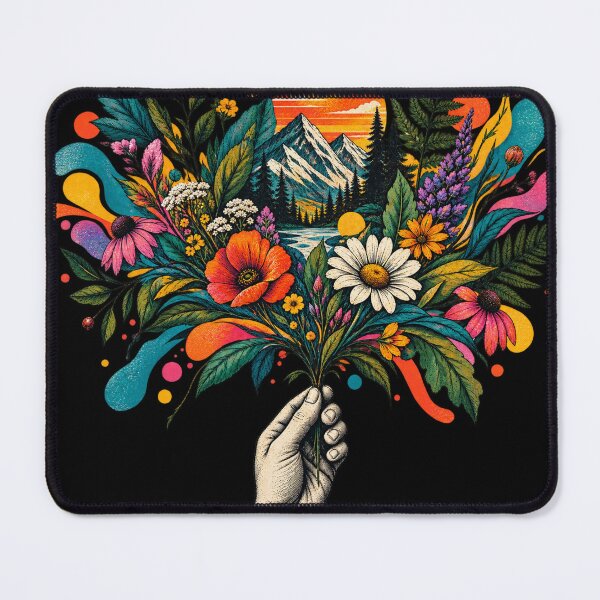 Item preview, Pop Art Nature – Colorful Wildflower Mountain Art designed and sold by naturalsurvival.