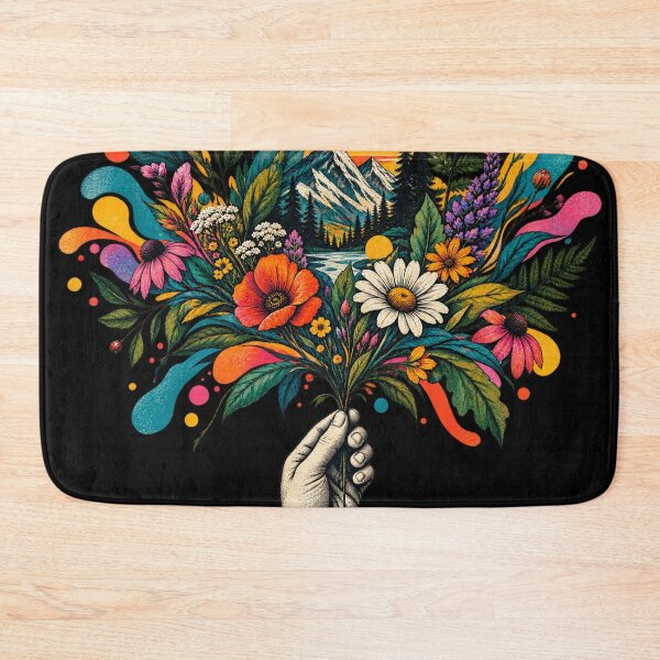 Item preview, Pop Art Nature – Colorful Wildflower Mountain Art designed and sold by naturalsurvival.