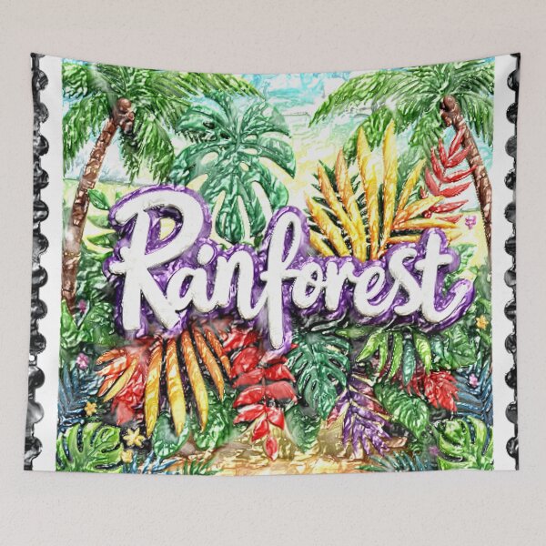Item preview, rainforest tropical paradise C WV colorful botanical typographic design designed and sold by SmashingDeals.