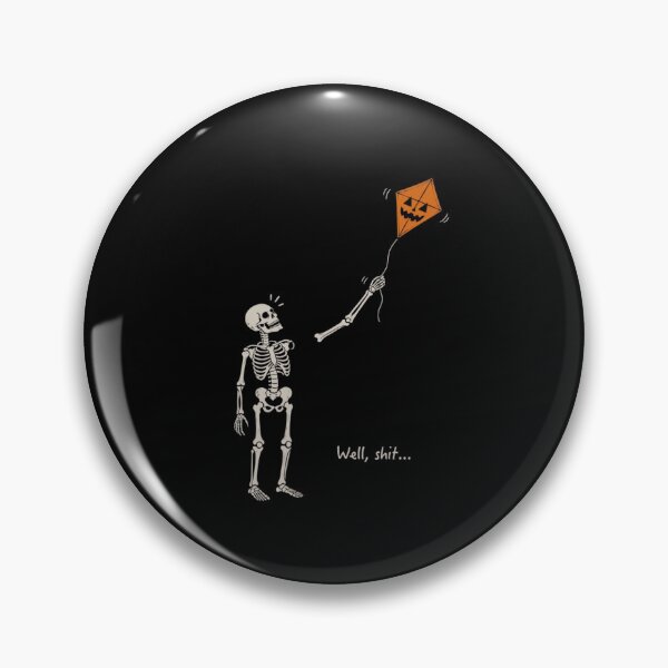 Item preview, Well Shit Funny Skeleton Flying Pumpkin Kite Halloween Humor designed and sold by haitrieuic96.