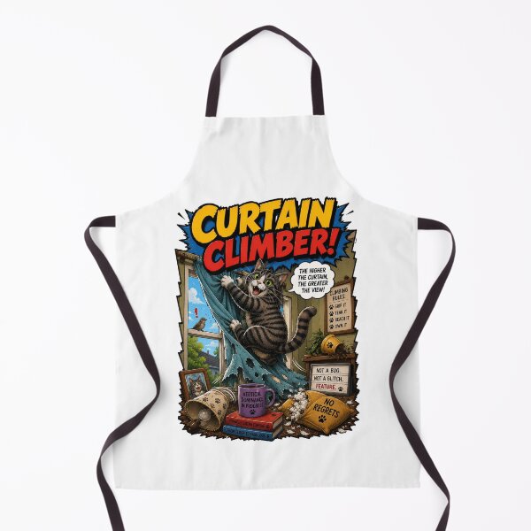 Item preview, Curtain Climber – Funny Comics Design designed and sold by Mac Sketches.