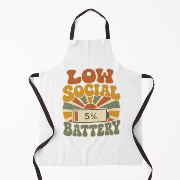 Item preview, Low Social Battery 5 percent Retro Sunburst slogan designed and sold by BoosterShop.