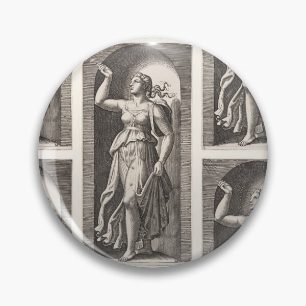 Item preview, Allegorical Woman Pointing Upward in Niche designed and sold by artofuniverse.