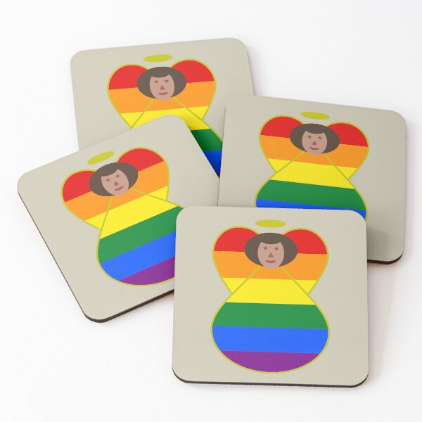 Item preview, LGBTQ Gay Pride Brown‑Skinned Angel Flag Design designed and sold by AuntieShoe.