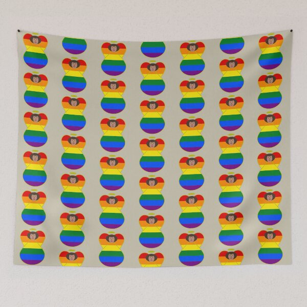 Item preview, LGBTQ Gay Pride Brown‑Skinned Angel Flag Design designed and sold by AuntieShoe.