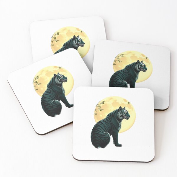 Item preview, Mystical Black Tiger Under Golden Moon designed and sold by profustock.