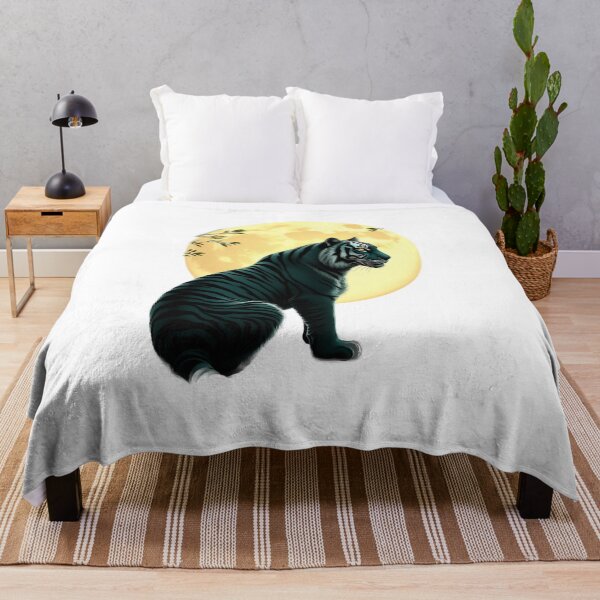 Item preview, Mystical Black Tiger Under Golden Moon designed and sold by profustock.