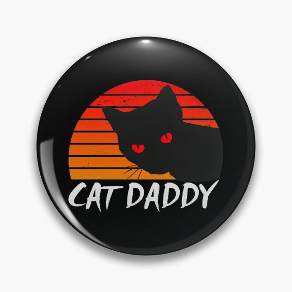 Item preview, Cat Daddy Retro Sunset Black Cat Glowing Eyes designed and sold by OlyvieArt.