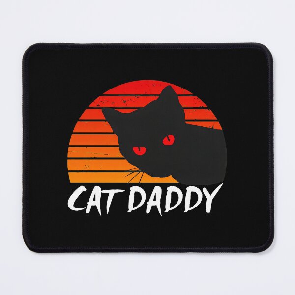 Item preview, Cat Daddy Retro Sunset Black Cat Glowing Eyes designed and sold by OlyvieArt.