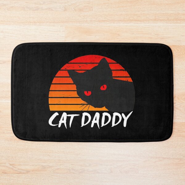 Item preview, Cat Daddy Retro Sunset Black Cat Glowing Eyes designed and sold by OlyvieArt.