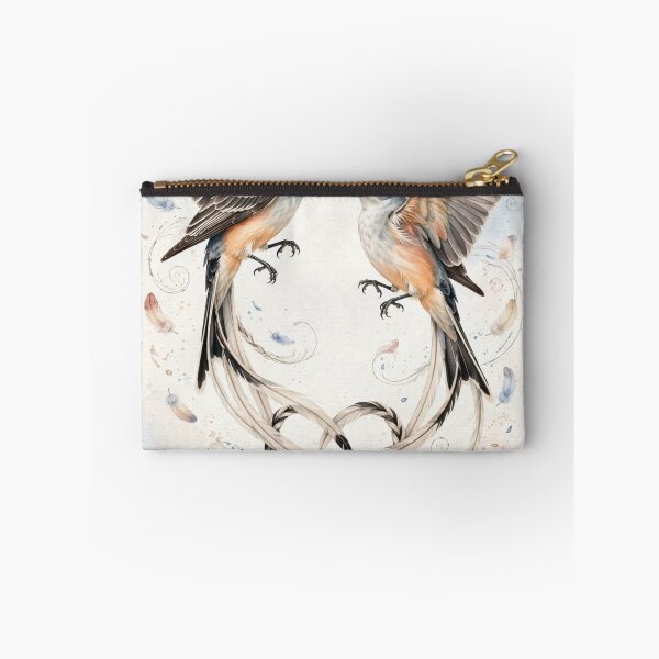 Item preview, Romantic Scissor-tailed Flycatcher Dance - Peach and Blue Wildlife Wall Art designed and sold by PickyAura.