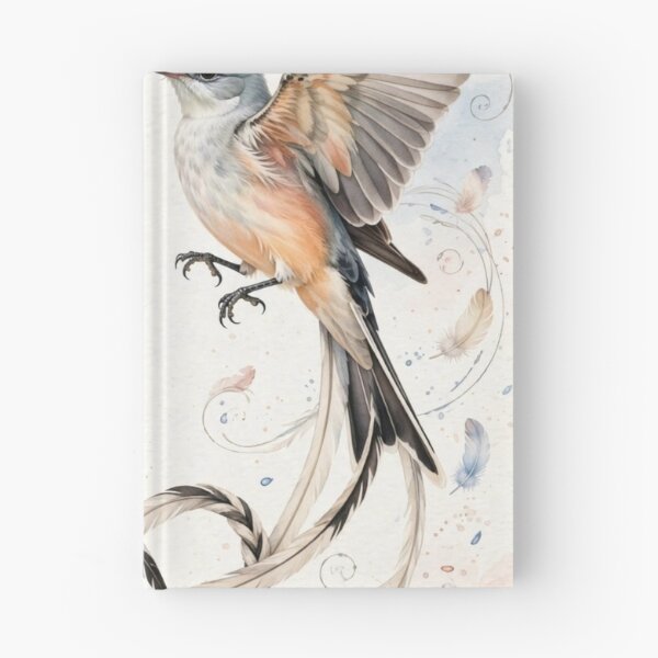 Item preview, Romantic Scissor-tailed Flycatcher Dance - Peach and Blue Wildlife Wall Art designed and sold by PickyAura.
