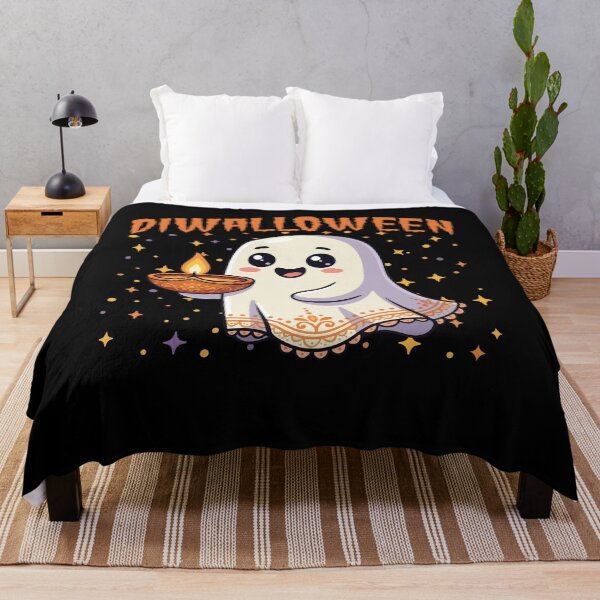 Item preview, Diwalloween Diwali Halloween Cute Ghost designed and sold by ShirTomDesigns.