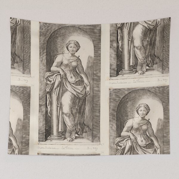Item preview, Allegory of Fortitude Draped Figure Engraving designed and sold by artofuniverse.